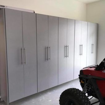 set of five tall garage cabinets