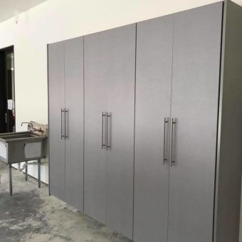 grey garage cabinets