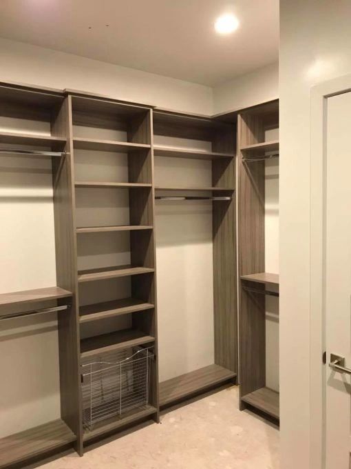 master closet in custom sandalwood tex