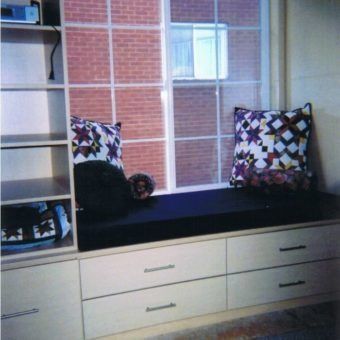 master bench in closet