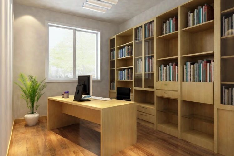 Office floor to ceiling shelves