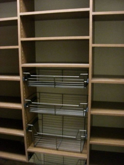 pantry with baskets