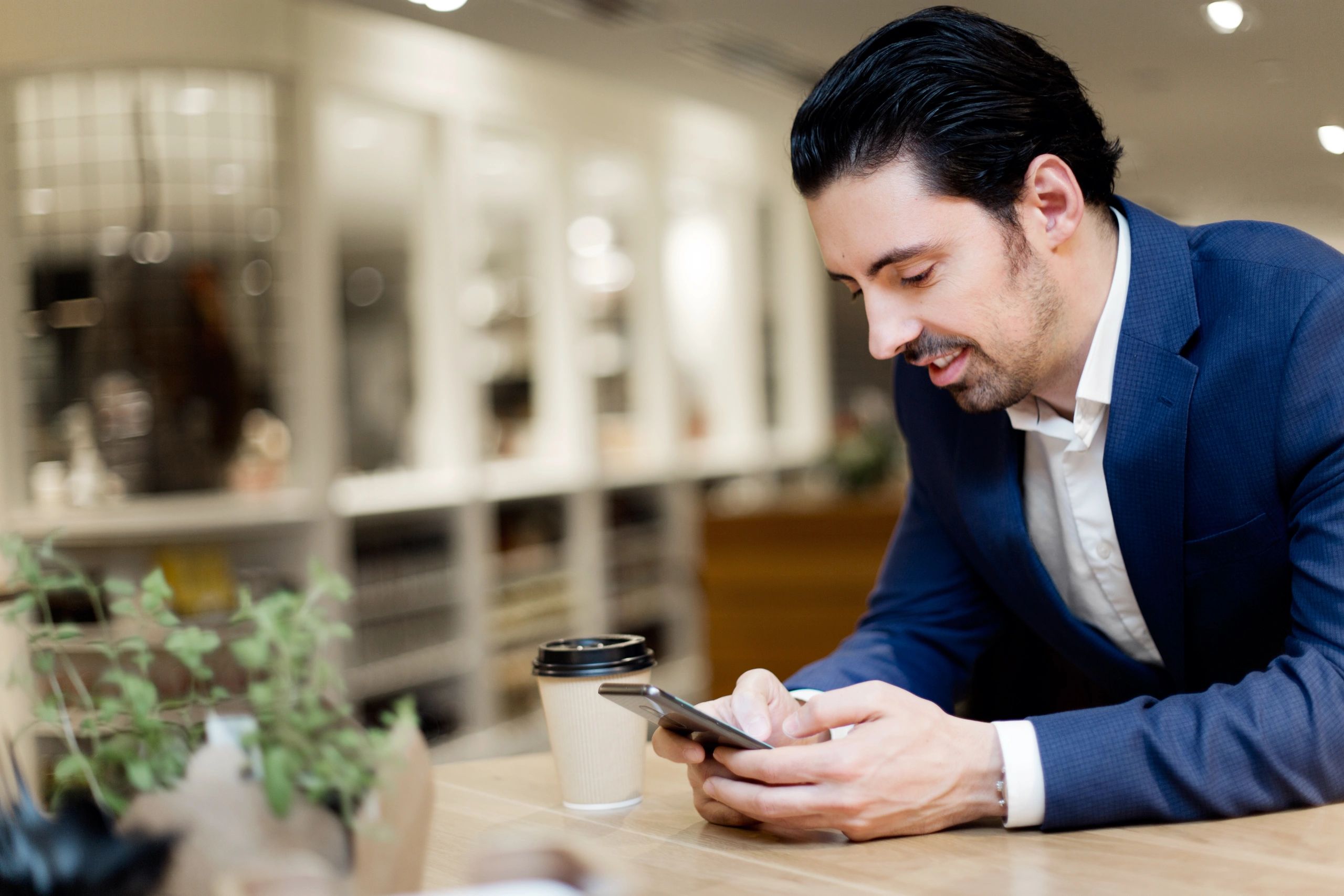 A person reading on their phone