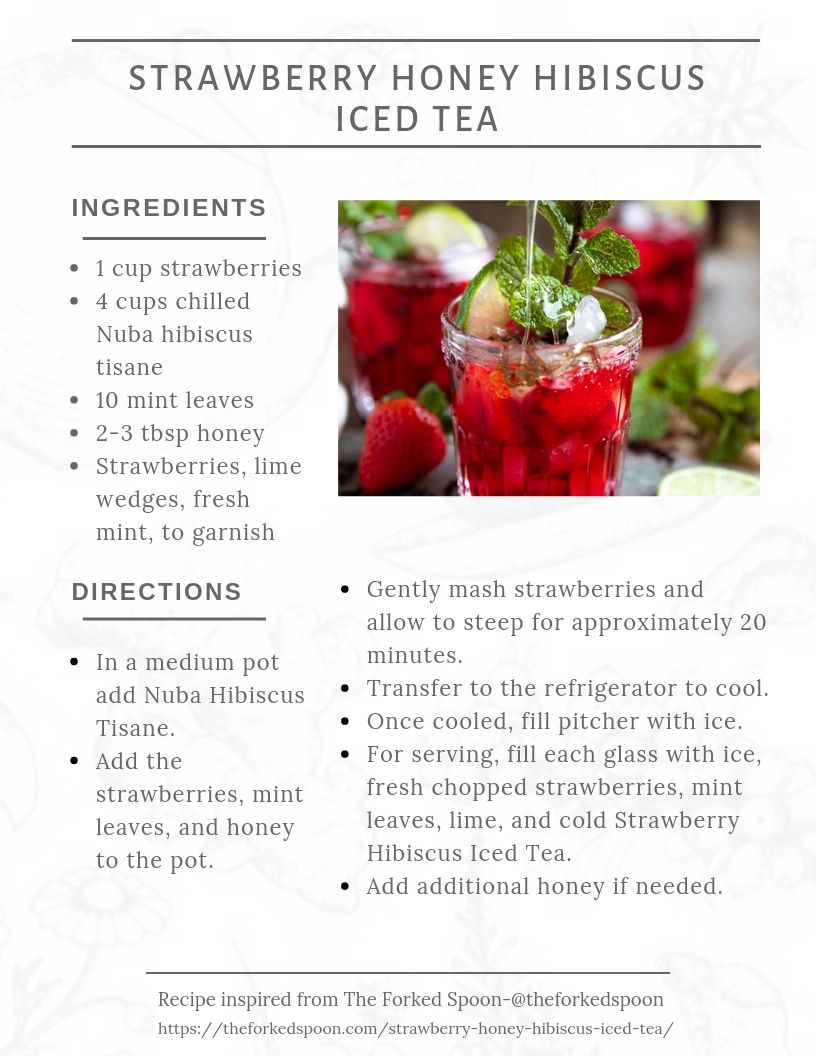 Strawberry Honey Hibiscus Iced Tea