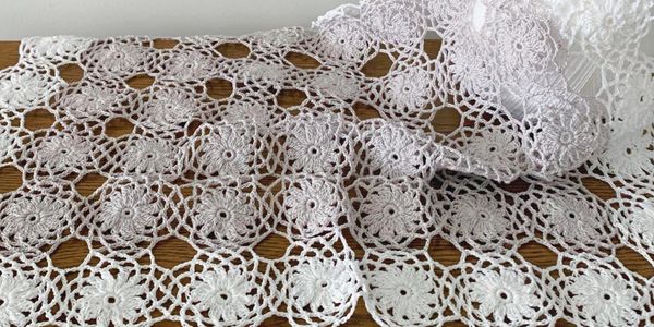 Beautiful crochet lace with flowers