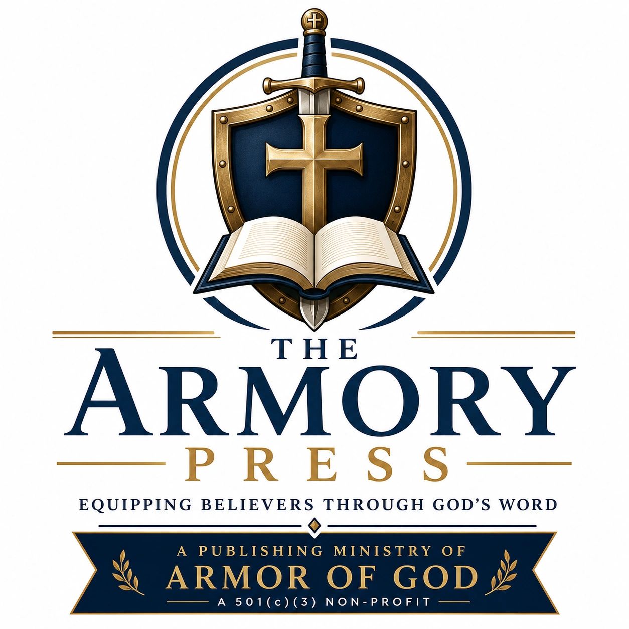 Logo of The Armory Press featuring a sword and shield.