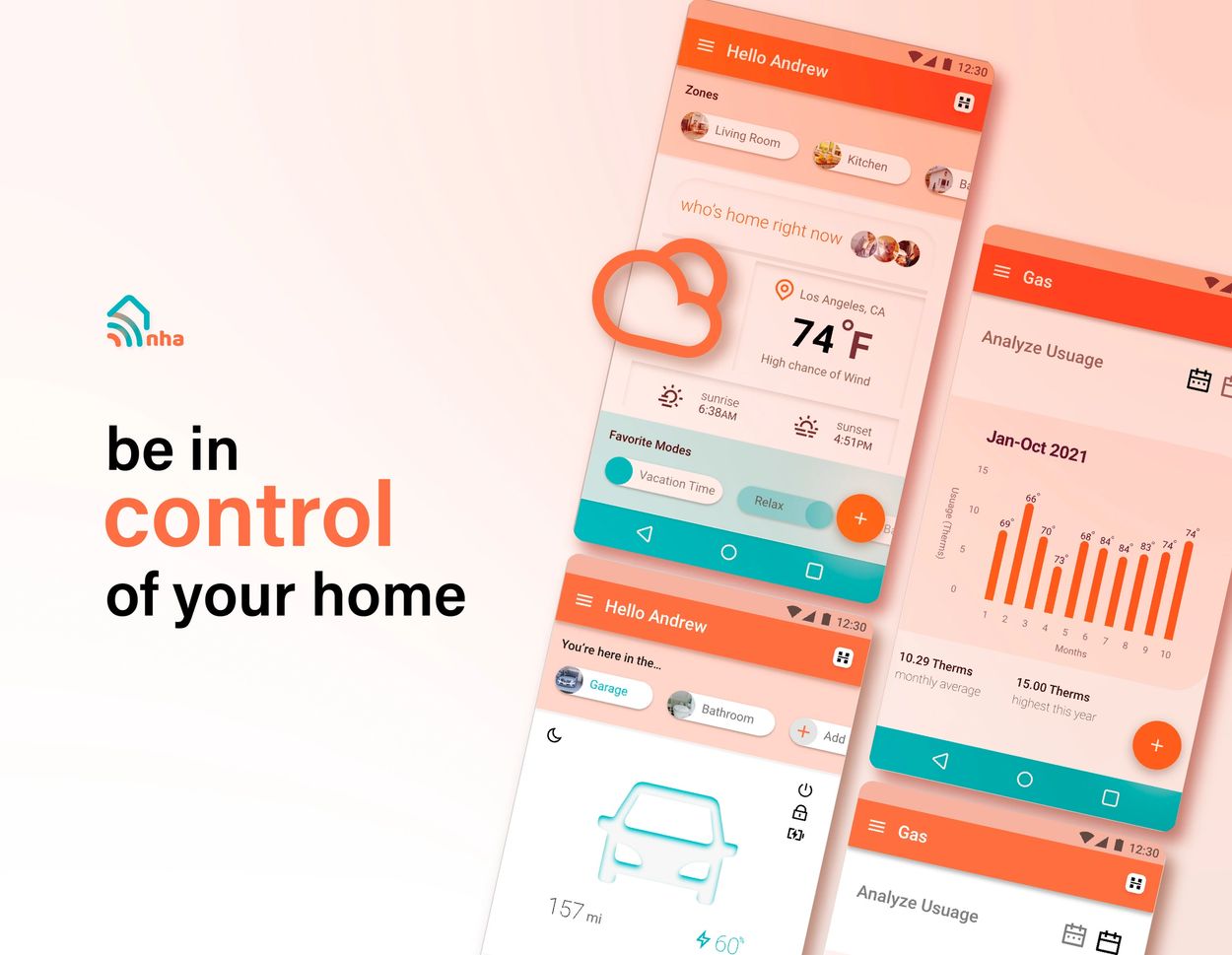 nha, smart home prototype userinterface design 