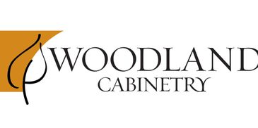 Logo of Woodland Cabinetry with a stylized leaf and text.
