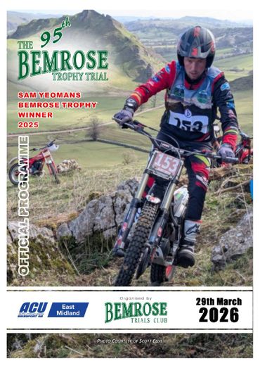 Motorcyclist competes in Bemrose Trophy Trial on rocky terrain.