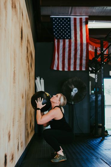 Wall balls are an example of a functional movement: squat, press