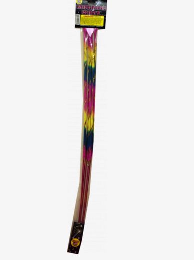Colorful tie-dye patterned plastic straws in a packaged set.