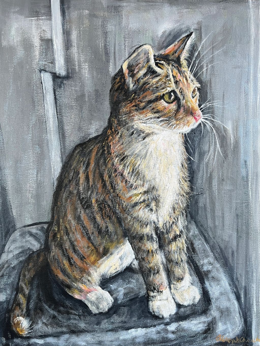 Painting of a kitten
