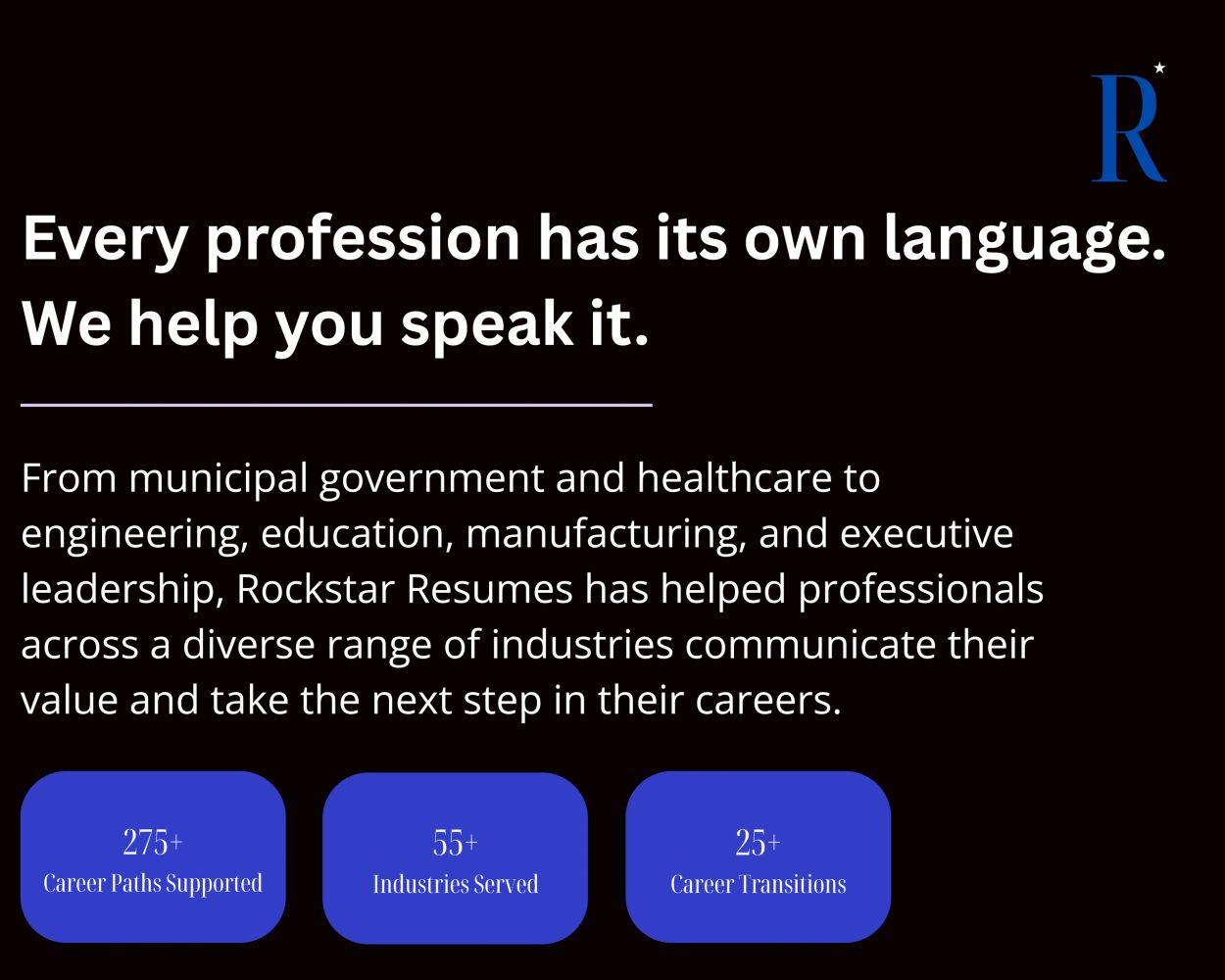 Rockstar Resumes helps professionals communicate value and take next career steps.