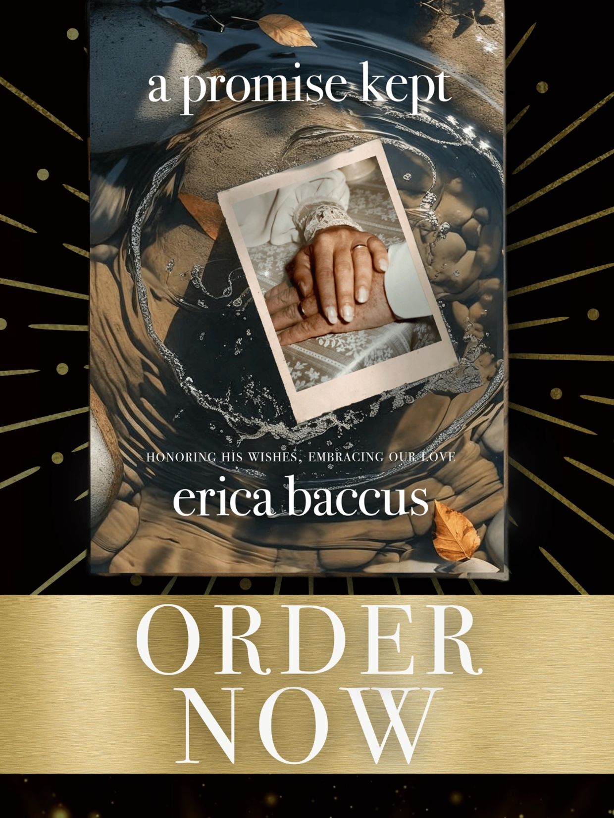 Book cover featuring a couple's hands and wedding rings.