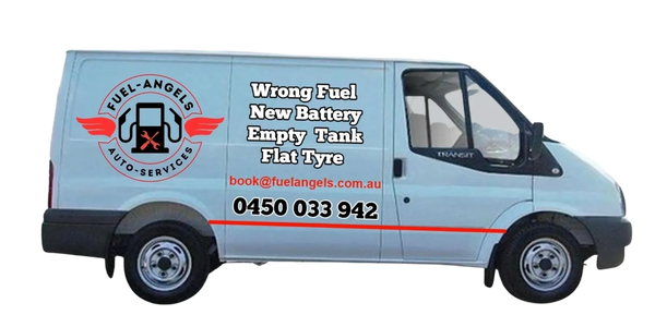 Fuel removal van with Fuel Angels branding