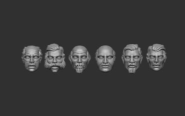 Bareheaded 3D sculpts