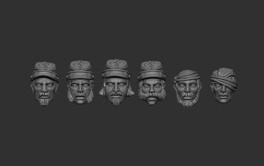 Officers and wounded heads