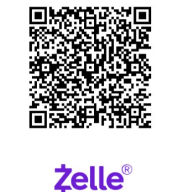 QR code with Zelle logo beneath it.