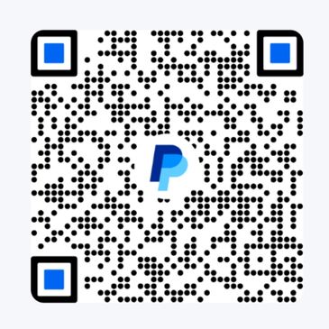 QR code with PayPal logo in the center.