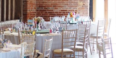 image of tables at wedding planned by Genepy events Norfolk wedding planning