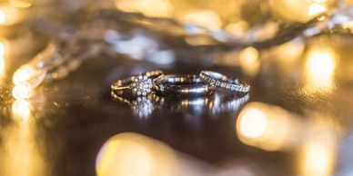 Image of wedding and engagement ring. Norfolk wedding planning starts with the proposal. 