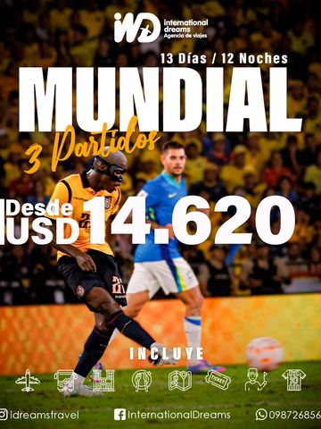 Mundial 2026 desde $14.620,00
3 Partidos
