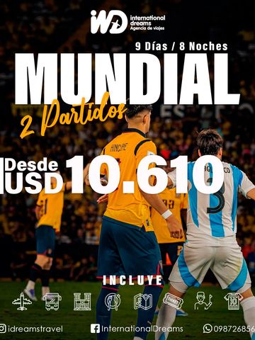 Mundial 2026 desde $10.610,00
2 Partidos
