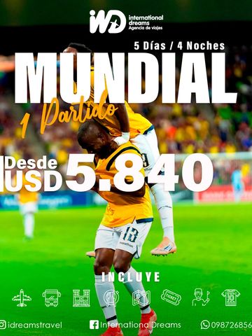 Mundial 2026 desde $5.840,00
1 Partido