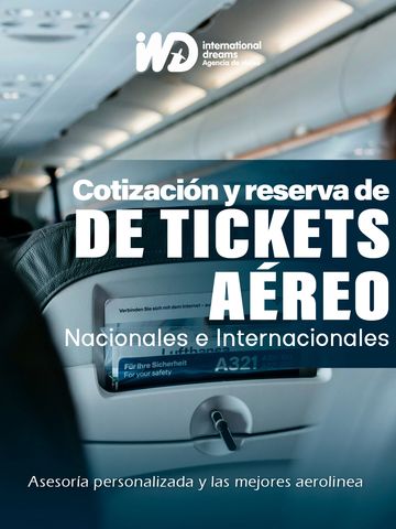 Agencia de viajes ofrece cotización y reserva de tickets aéreos nacionales e internacionales.