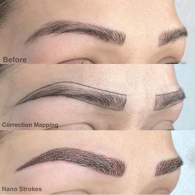 Permanent makeup eyebrows correction 