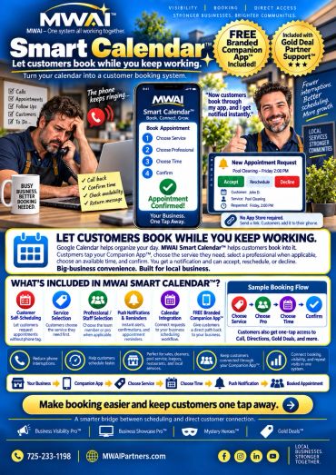 MWAI Smart Calendar for easy customer booking and business management.