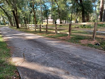 3-rail ranch fence with wire.