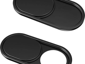 Two black sliding webcam covers with oval shapes.