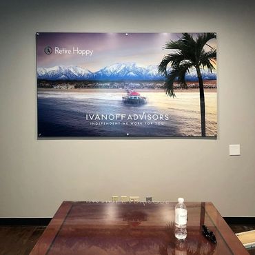 ivanoff advisors photo composition and placement, mounted by signarama long beach.