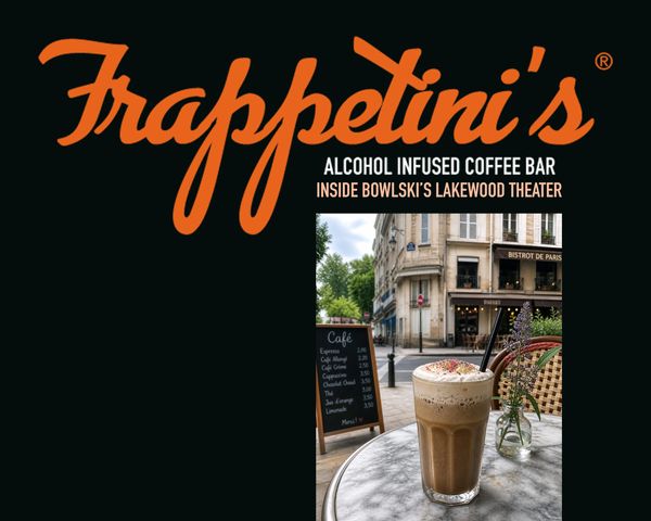 Frappetini's: Alcohol infused coffee served in a Parisian outdoor café setting.