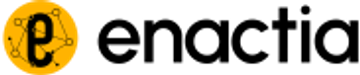 Yellow circle with a stylized black letter 'e' and network nodes.