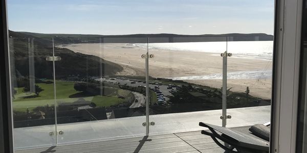 Balcony view of Woolacombe beach 