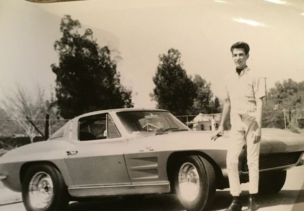 Me in 1964 with my friend's 1963 Split Window Fuelie. His folks bought it for him brand new.