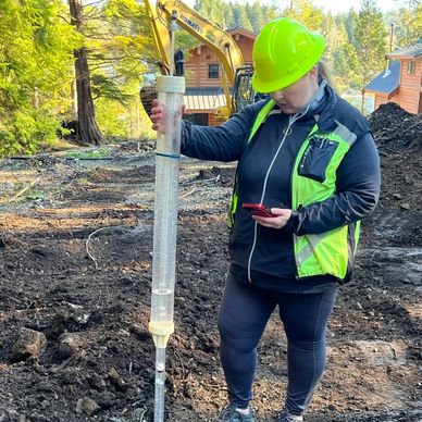Janice performed permeameter testing to determine the receiving capabilities of the soil.