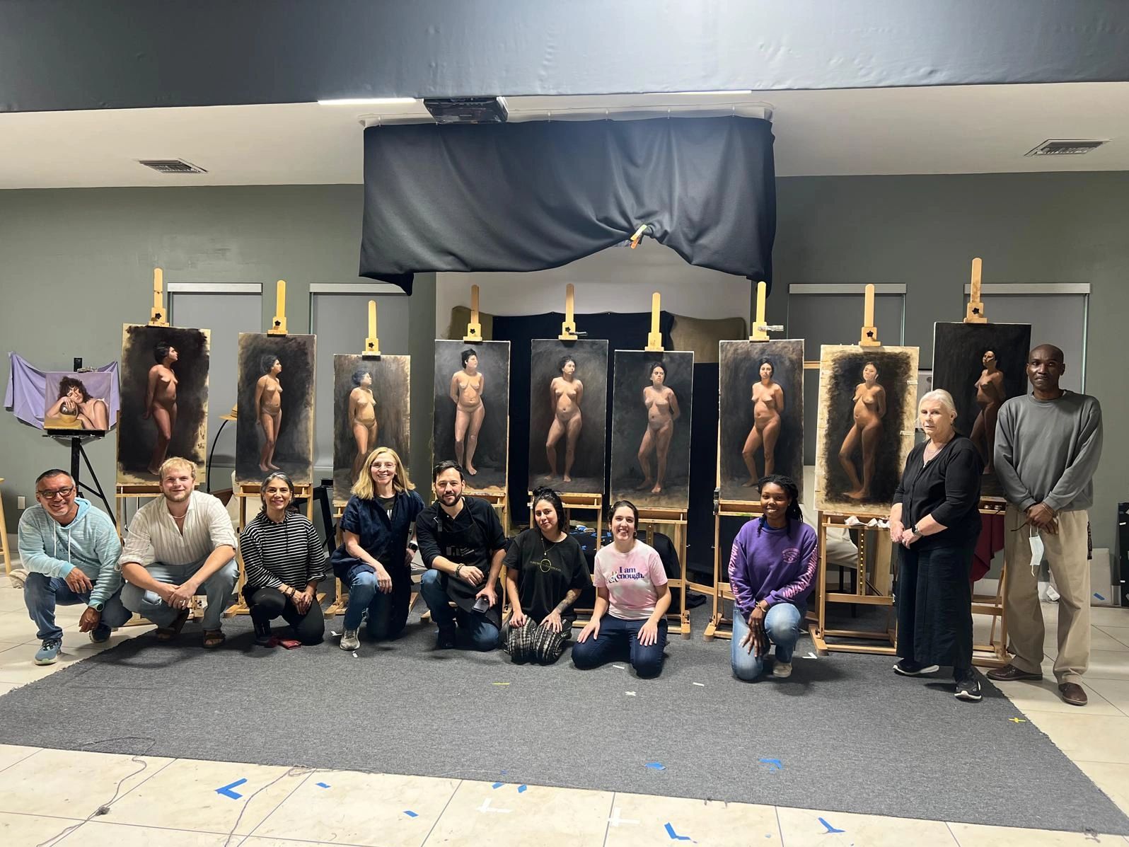 Classical atelier drawing and painting program at MIFA Miami — students working from observation
