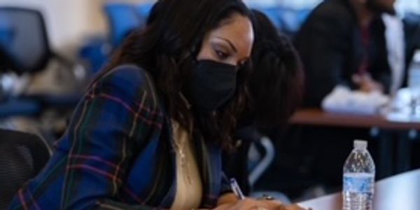 Photos by:Eleazar Yisrael of Camille Kauer at UNC-CH taking notes for NABJ-RDU
