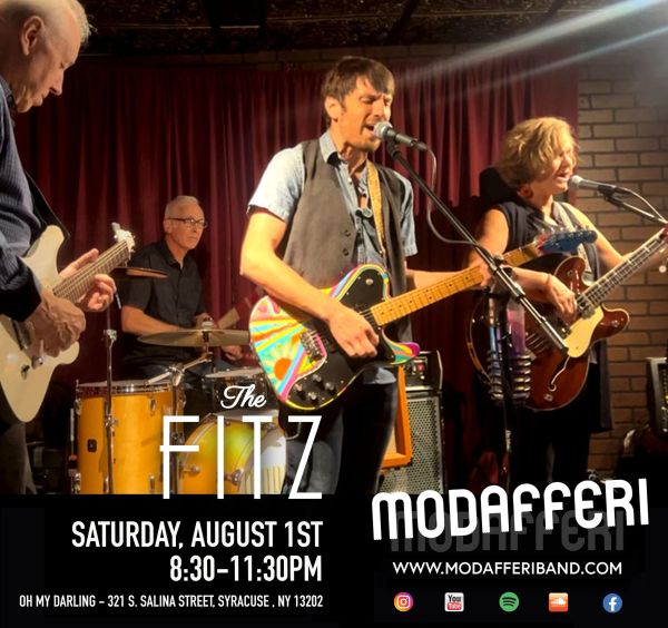 The Fitz band playing live at a venue.