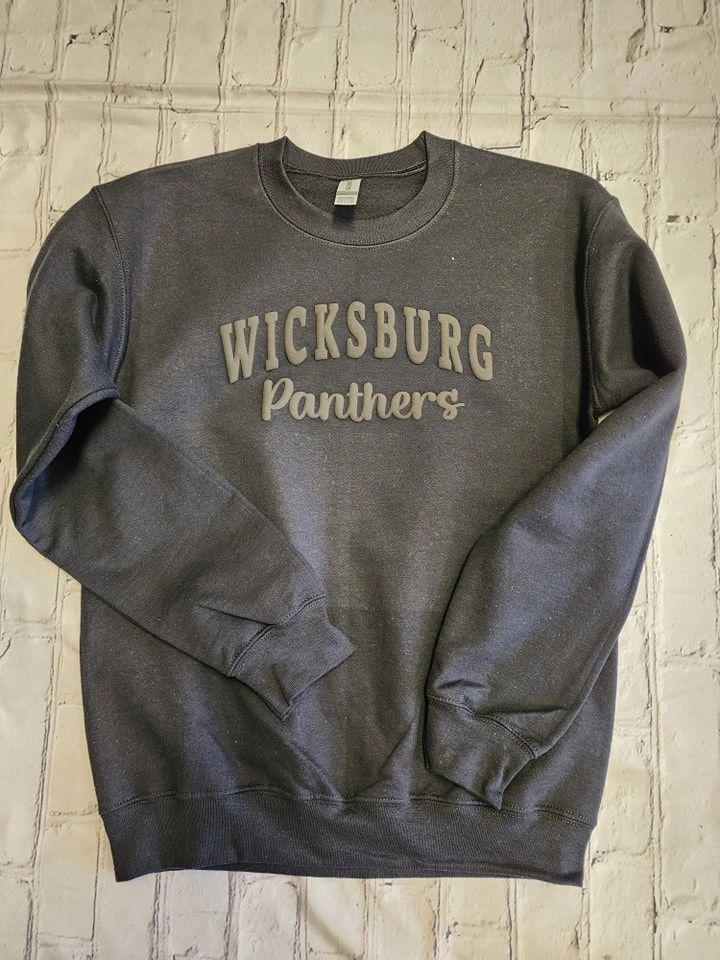 Wicksburg black on black PUFF sweatshirt
