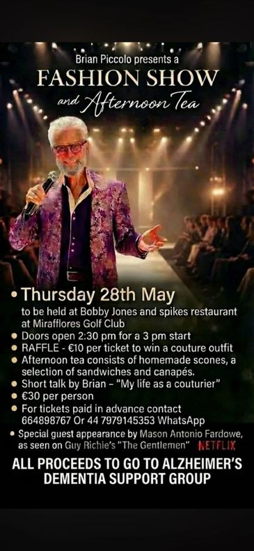 Fashion show and afternoon tea event supporting Alzheimer's Dementia group.