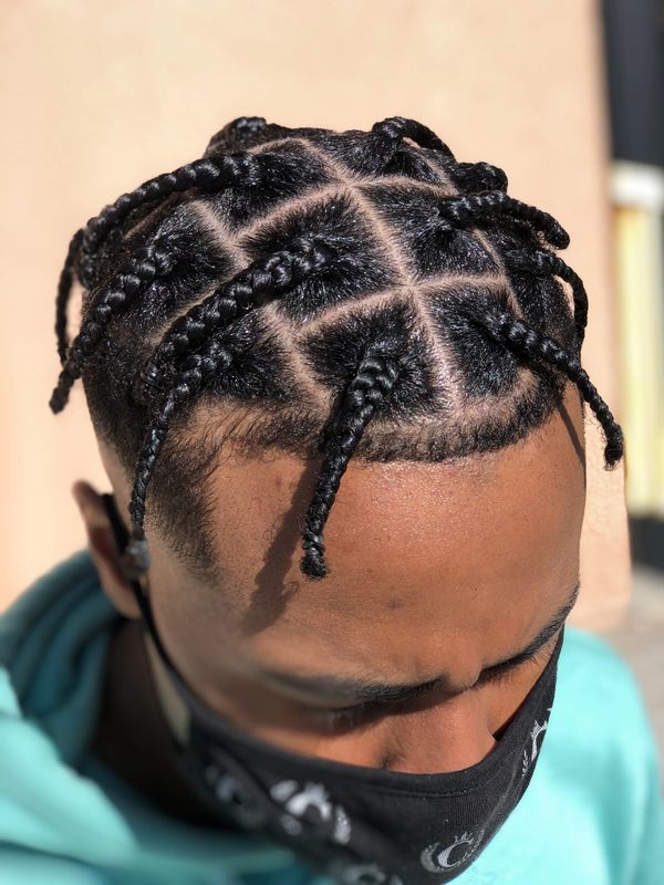 Mens Hightop Large Box Braids