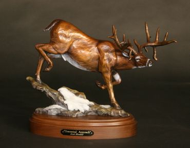 deer bronze, deer sculpture, whitetail deer sculpture bronze