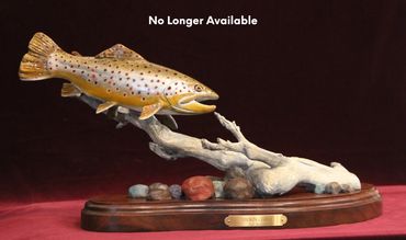 brown trout bronze, bronze trout sculpture