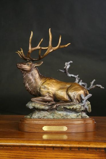 elk sculpture, elk bronze, bronze bull elk