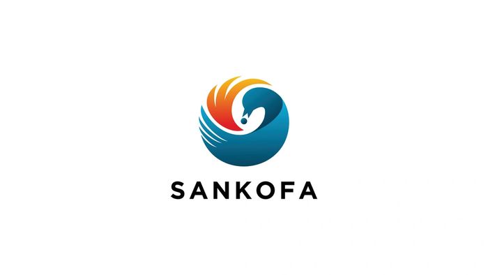 Colorful Sankofa logo featuring a stylized bird in a circular design.