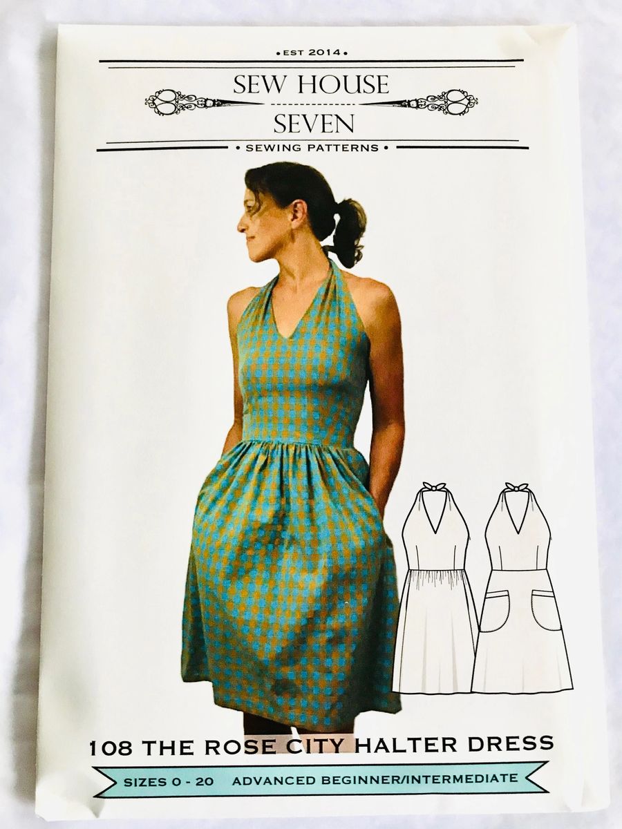 Rose City Halter Dress- Sew House Seven Paper Pattern